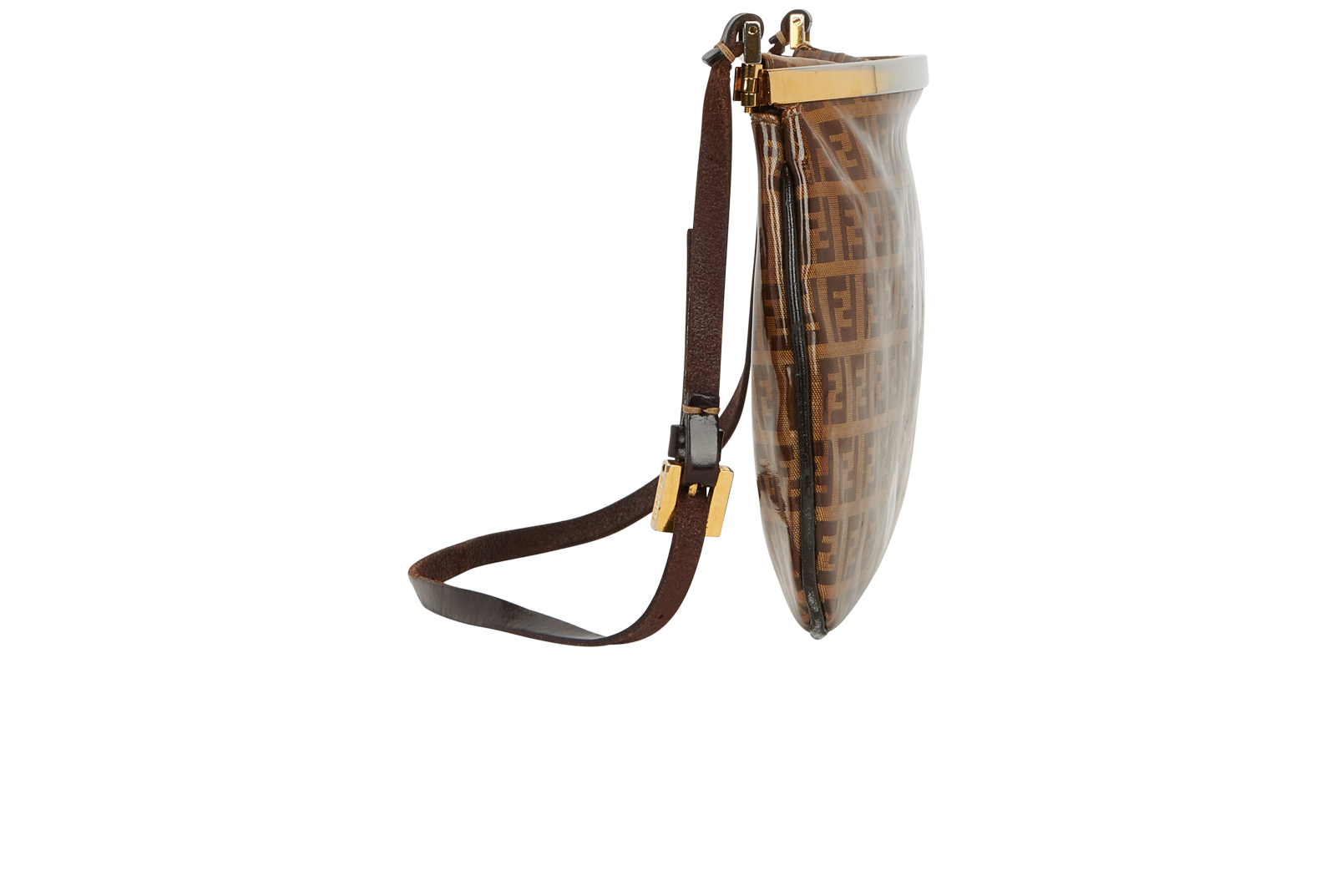 FF Monogram Bag, &pound;160, Handbags, Brown, Coated Canvas, Side view